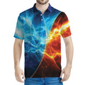 Fire And Ice Energy Print Men's Polo Shirt