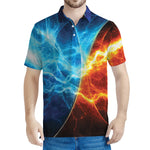 Fire And Ice Energy Print Men's Polo Shirt