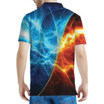 Fire And Ice Energy Print Men's Polo Shirt