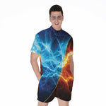 Fire And Ice Energy Print Men's Rompers