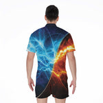 Fire And Ice Energy Print Men's Rompers