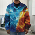 Fire And Ice Energy Print Men's Shirt Jacket