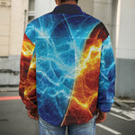 Fire And Ice Energy Print Men's Shirt Jacket