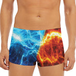 Fire And Ice Energy Print Men's Short Boxer Briefs