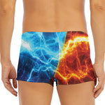 Fire And Ice Energy Print Men's Short Boxer Briefs