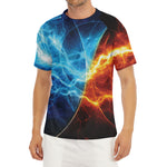 Fire And Ice Energy Print Men's Short Sleeve Rash Guard