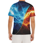 Fire And Ice Energy Print Men's Short Sleeve Rash Guard