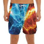 Fire And Ice Energy Print Men's Split Running Shorts