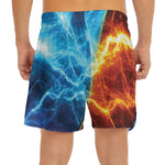 Fire And Ice Energy Print Men's Split Running Shorts