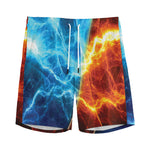 Fire And Ice Energy Print Men's Sports Shorts