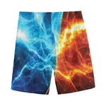 Fire And Ice Energy Print Men's Sports Shorts