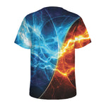 Fire And Ice Energy Print Men's Sports T-Shirt