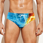 Fire And Ice Energy Print Men's Swim Briefs