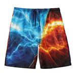 Fire And Ice Energy Print Men's Swim Trunks