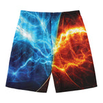 Fire And Ice Energy Print Men's Swim Trunks