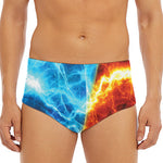 Fire And Ice Energy Print Men's Triangle Swim Briefs