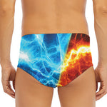 Fire And Ice Energy Print Men's Triangle Swim Briefs