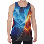 Fire And Ice Energy Print Men's Velvet Tank Top