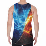 Fire And Ice Energy Print Men's Velvet Tank Top