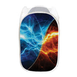Fire And Ice Energy Print Mesh Laundry Hamper