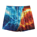 Fire And Ice Energy Print Mesh Shorts