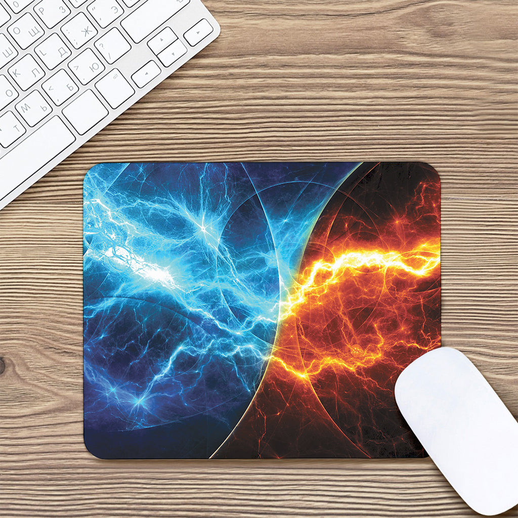 Fire And Ice Energy Print Mouse Pad