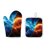 Fire And Ice Energy Print Oven Mitt And Pot Holder Set