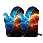 Fire And Ice Energy Print Oven Mitts