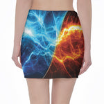 Fire And Ice Energy Print Pencil Mini Skirt