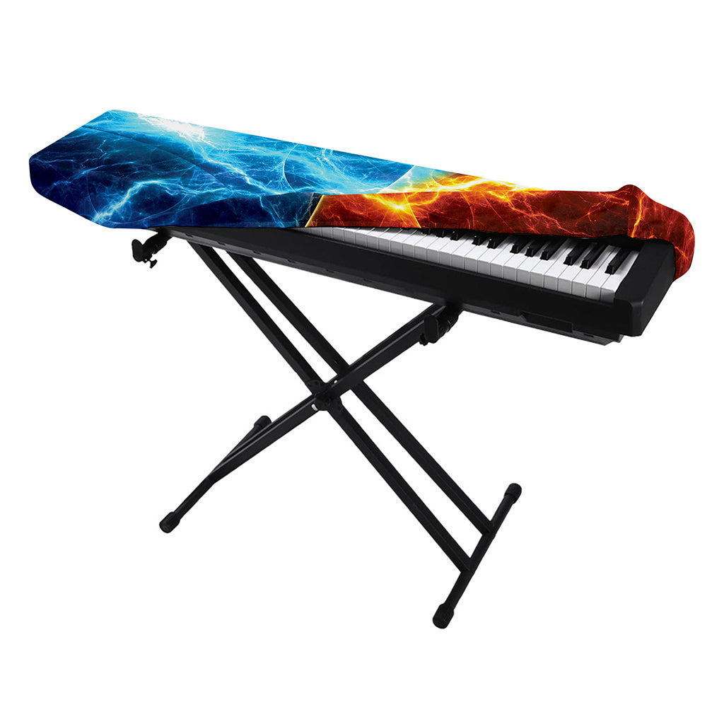Fire And Ice Energy Print Piano Keyboard Cover