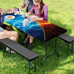 Fire And Ice Energy Print Picnic Table Cover
