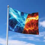 Fire And Ice Energy Print Polyester Flag
