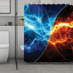 Fire And Ice Energy Print Polyester Shower Curtain