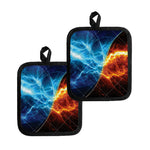 Fire And Ice Energy Print Pot Holders