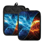Fire And Ice Energy Print Pot Holders With Pocket