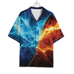 Fire And Ice Energy Print Rayon Hawaiian Shirt
