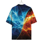Fire And Ice Energy Print Rayon Hawaiian Shirt