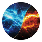 Fire And Ice Energy Print Round Blanket