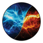 Fire And Ice Energy Print Round Floor Mat
