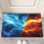 Fire And Ice Energy Print Rubber Doormat