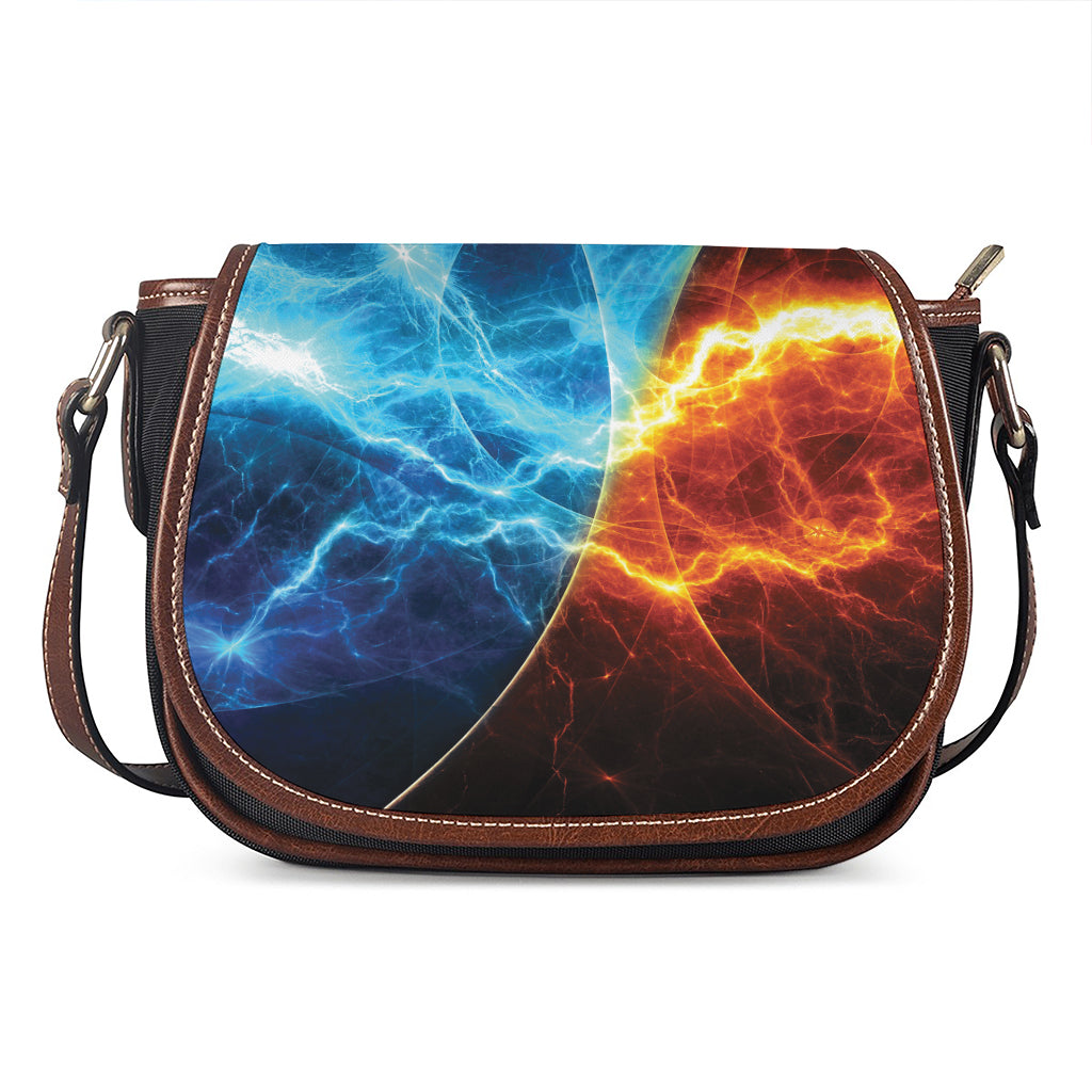 Fire And Ice Energy Print Saddle Bag