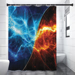 Fire And Ice Energy Print Shower Curtain