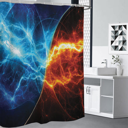 Fire And Ice Energy Print Shower Curtain