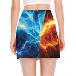 Fire And Ice Energy Print Side Slit Mini Skirt