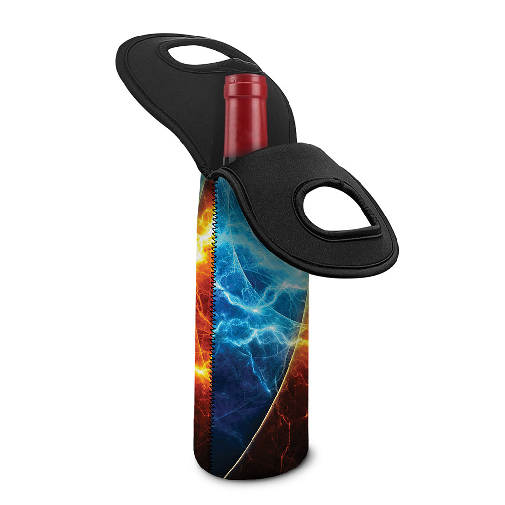 Fire And Ice Energy Print Single Neoprene Wine Tote