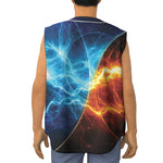Fire And Ice Energy Print Sleeveless Baseball Jersey