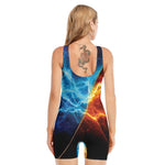 Fire And Ice Energy Print Sleeveless One Piece Swimsuit