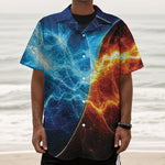 Fire And Ice Energy Print Textured Short Sleeve Shirt