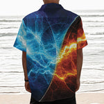 Fire And Ice Energy Print Textured Short Sleeve Shirt