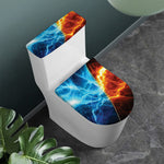 Fire And Ice Energy Print Toilet Lid And Tank Cover Set